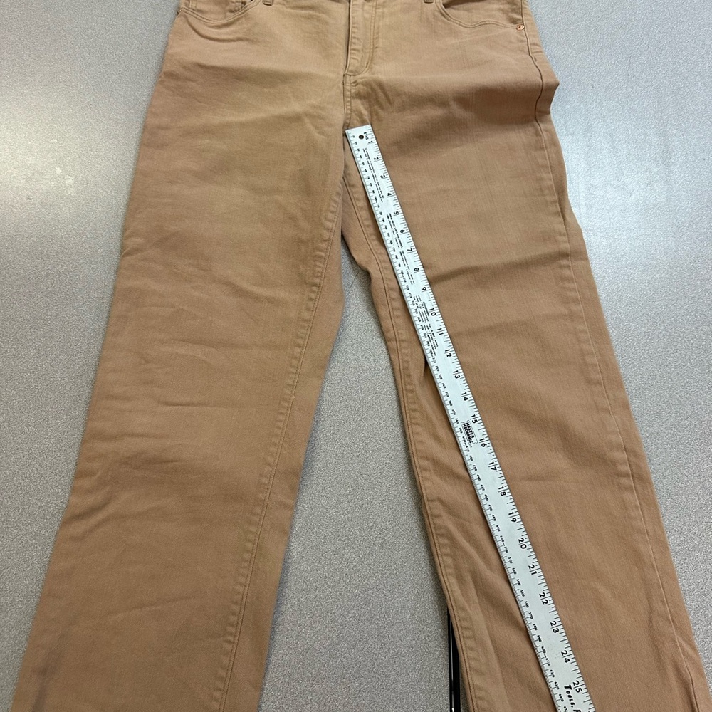 Tan mid- rise Straight-Leg Pants